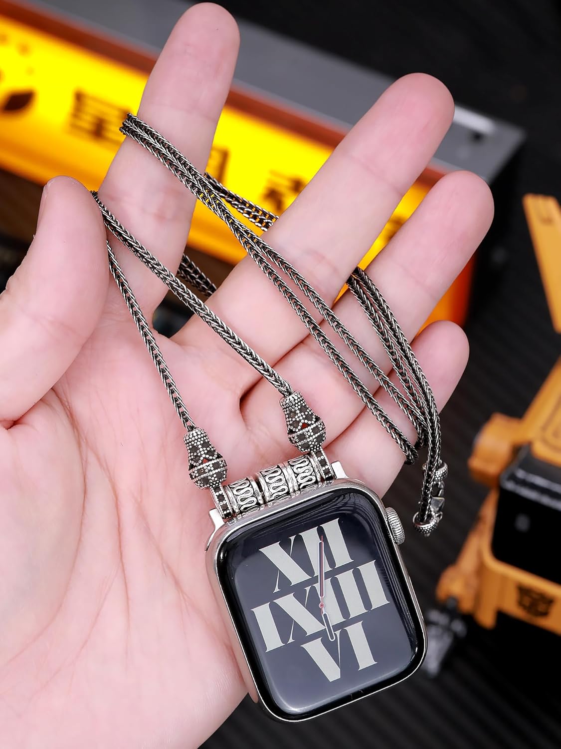 Titanium steel vegetable tanned leather for apple watch 123456789se10s11 ultra 49mm Fob Necklace Keychain Clip Pocket watch 46/45/44/42/41/40/38mm statement sweater chain sport