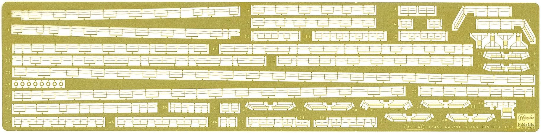 Hasegawa QG15 1/350 Japanese Navy Nagato-Class Detail Up Etching Parts Basic A Parts for Plastic Models