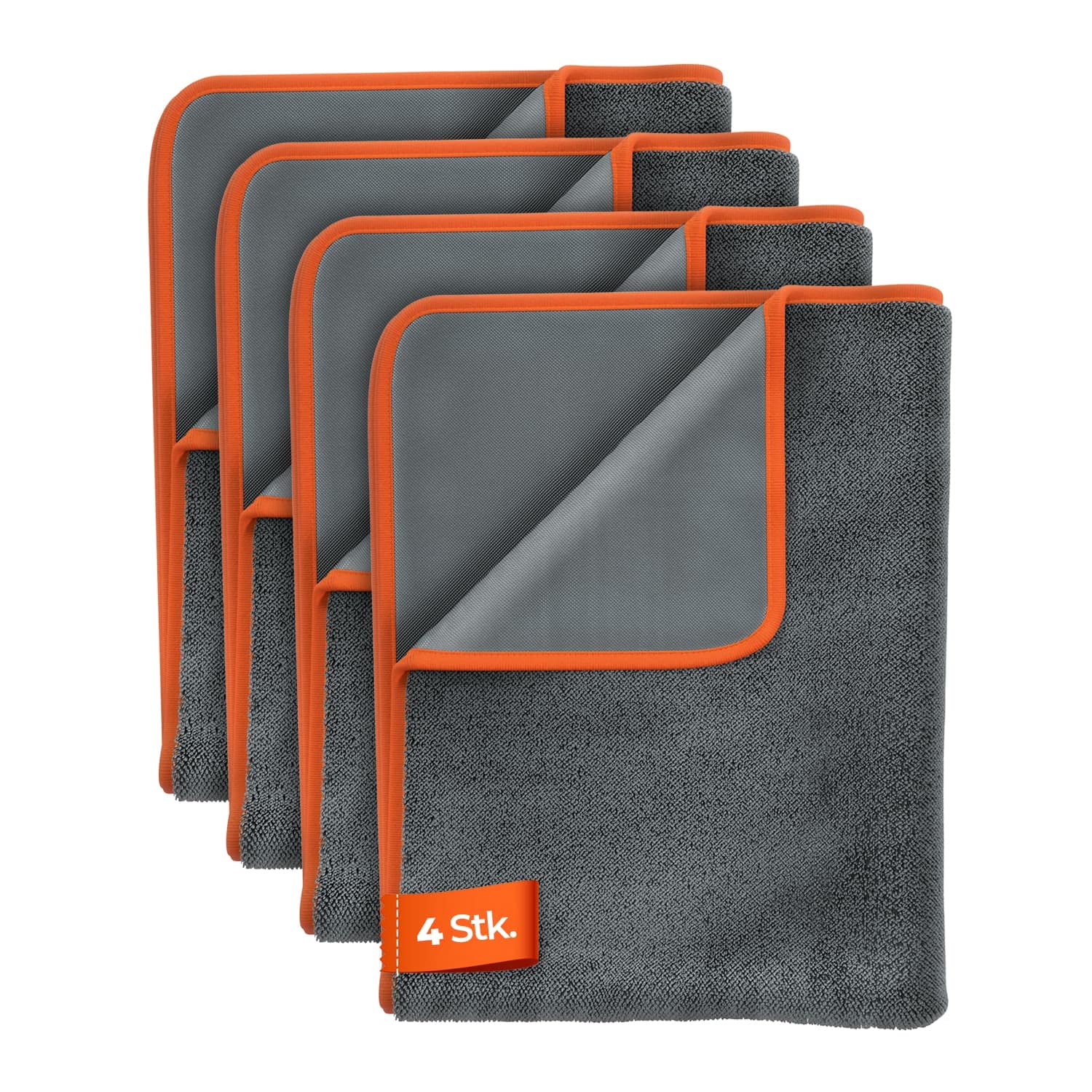 ADBL Twisted Towel Trockentuch 620GSM (4 STK.) - Ideal für die großflächigen Trocknung von Lackoberflächen - extrem saugstarkes & fusselfreies Mikrofasertuch für die Auto & Motorrad Pflege | 70x90cm