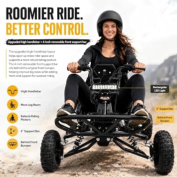 Zyliathor 48V 20Ah Electric Off-Road Go Kart for Adults & Kids (Red)