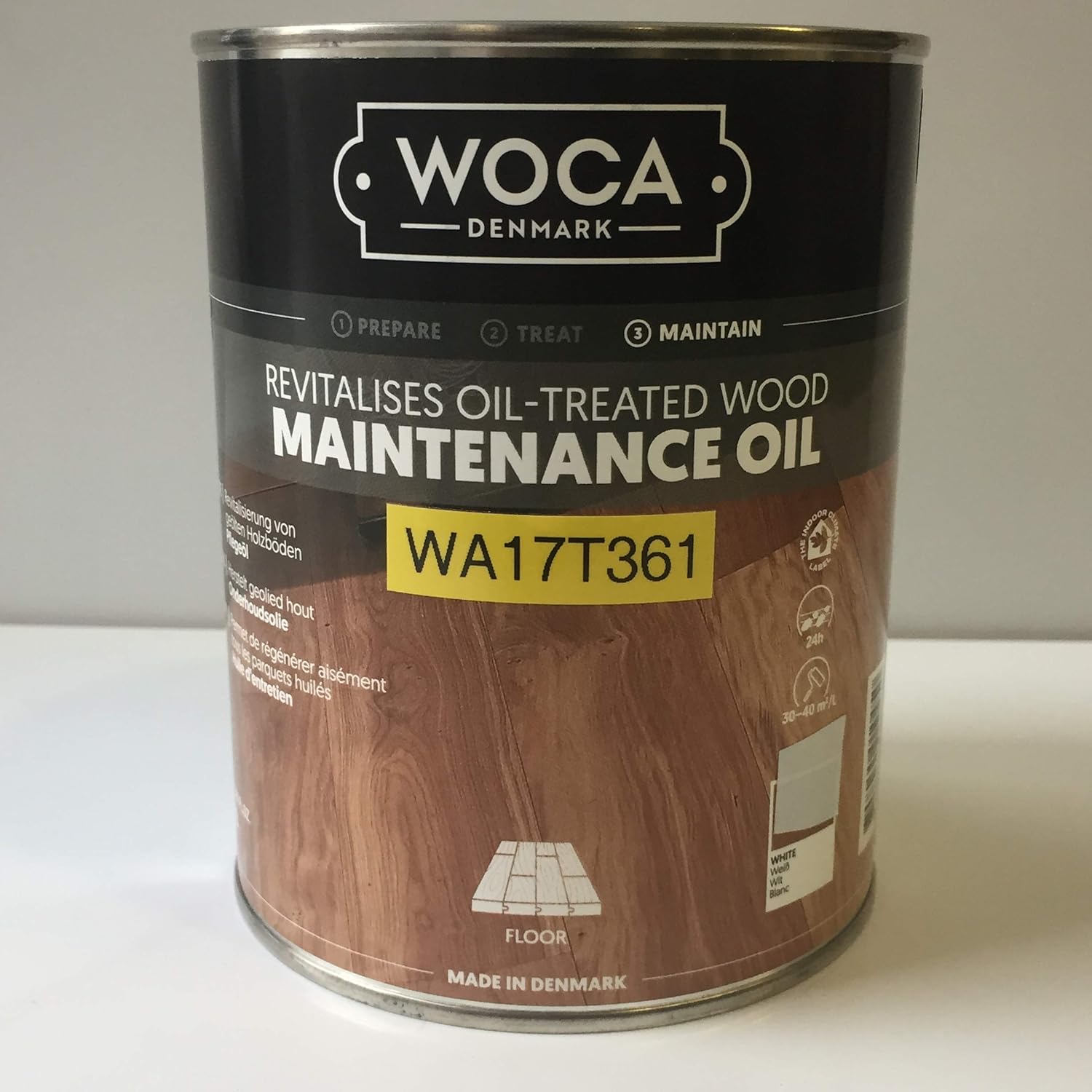 Huile Entretien Parquet WOCA Blanche 1L