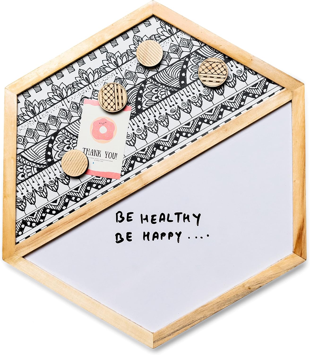 IVEI Hexagon Shaped Combination Board with Magnet Board, Pin Board & Whiteboard - Set of 2 - Dark Blue - Innovative Organizer for Kids and Adults with Magnets to Do Boards Gift for Home, Office