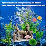 Aquarium Decorations Plants, 9Pcs Artificial Fish Tank Plants and Rock Decor Set, Fish Tank Accessories Fish Tank Decor, Aquarium Decor Fish Tank Plastic Plants (8cm-20cm)