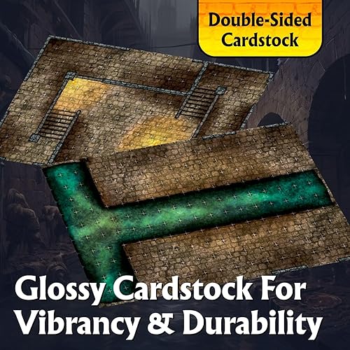 Miniatura 9 de Arcknight The Cobblestone City - Mapas de batalla para juegos de rol; 16 mapas modulares RPG en 8 páginas de doble cara, cuadrícula cuadrada de 1