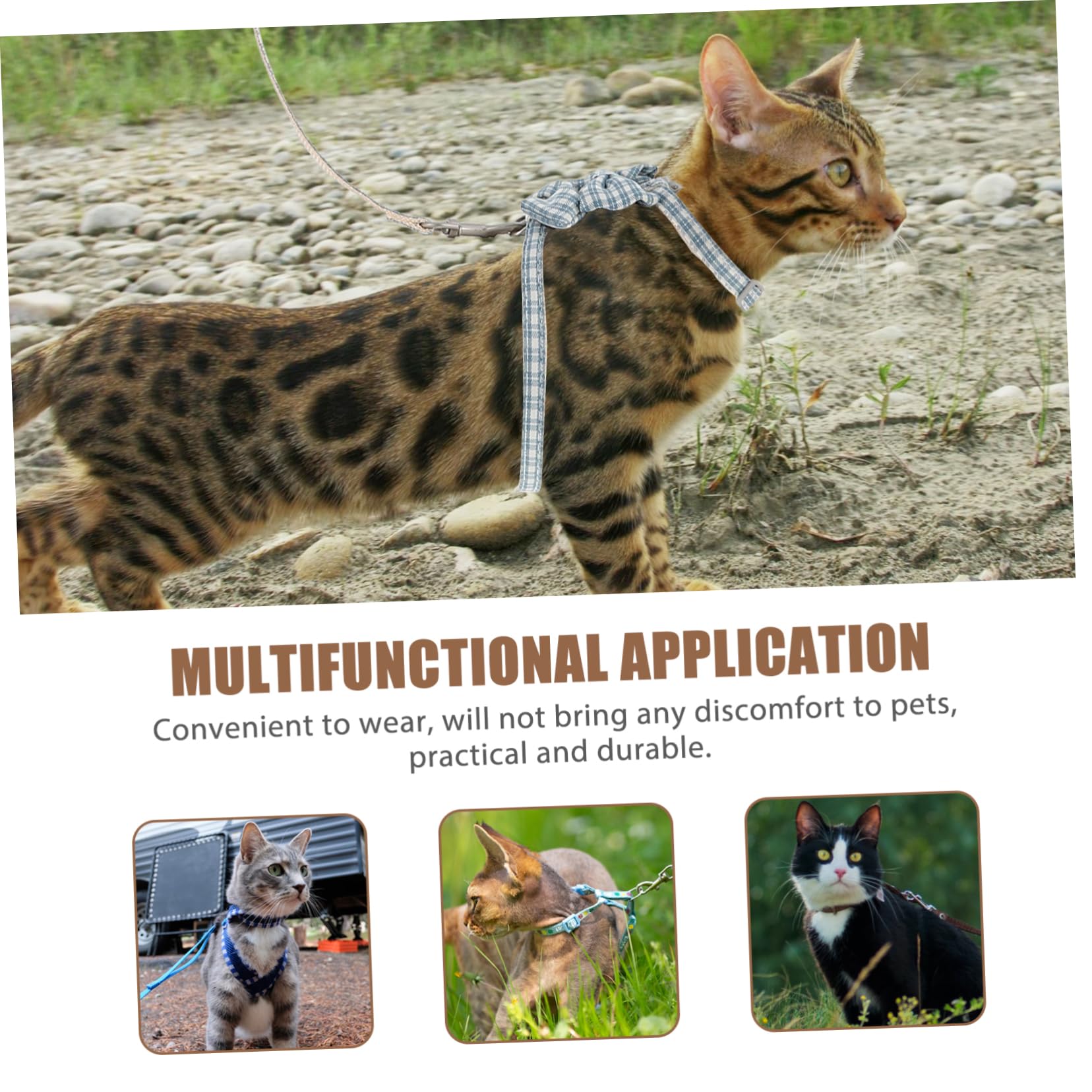 Sosoport 4sets Pettorina e Guinzaglio Per Gatti Regolabile e Leggera Per Passeggiate All Aperto Adatta Gattini Piccoli Facile Da Indossare e Comoda