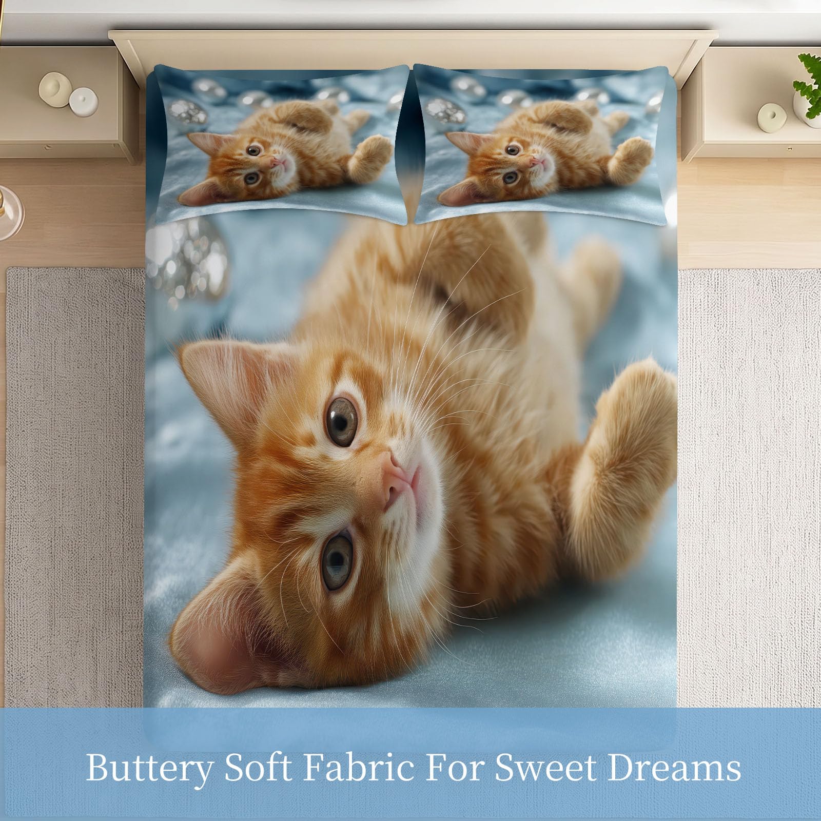Lenzuolo con angoli, 160 x 200 cm, motivo: animali e gatti