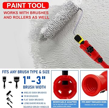 Multi-Angle Paint Brush Extender for High Ceiling