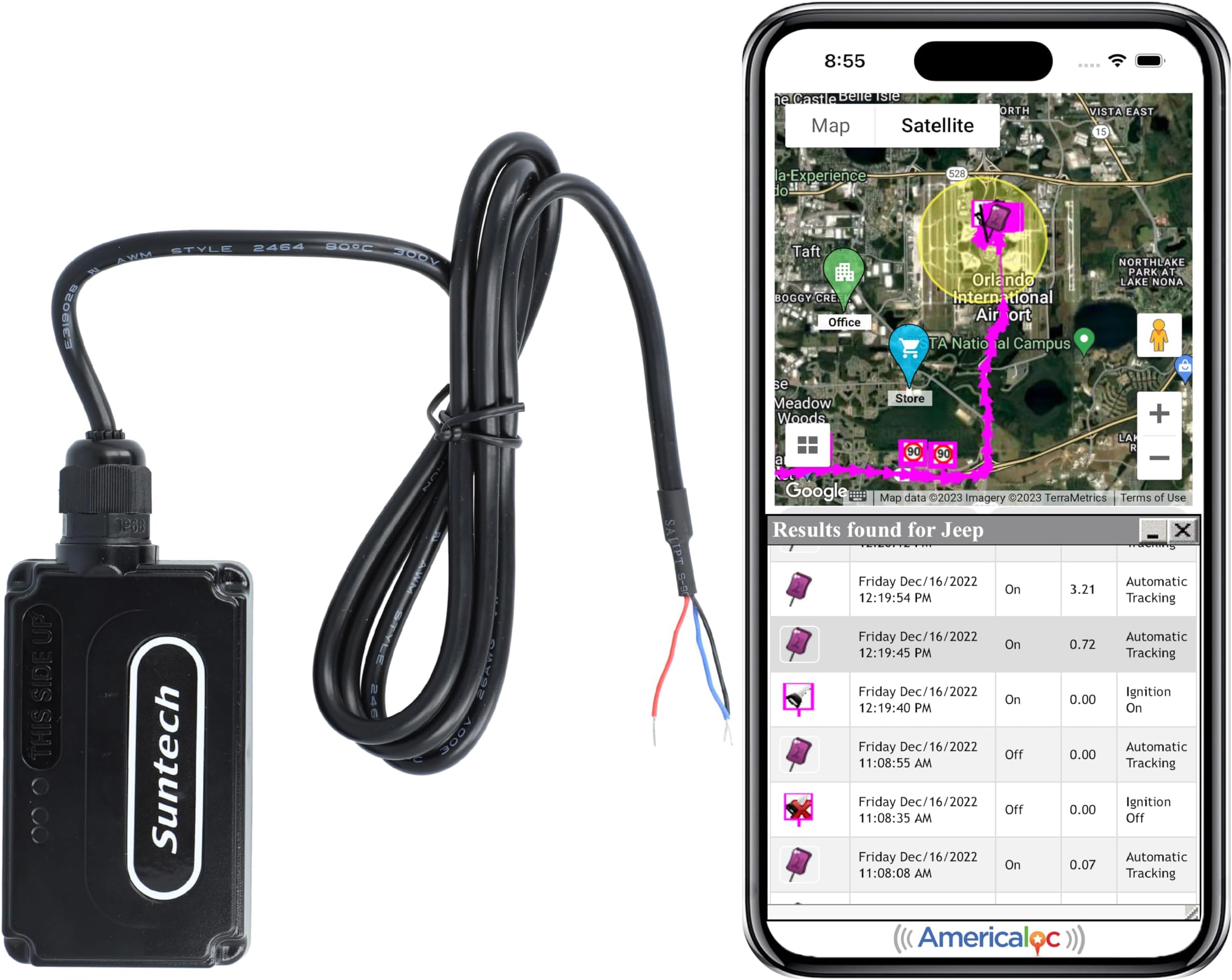 Americaloc ST4340 GPS Tracker. First 3 Months Already Included. Detects Harsh Driving, Speeding, Ignition, Tampering, Motion. FCC Certified. Easy Install. Hardwired. 8V - 33V.