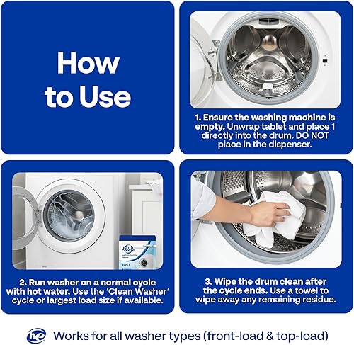 Miniatura 6 de Earth Breeze Tabletas limpiadoras para lavadora  Limpia profundamente, desodoriza y elimina olores, residuos y acumulación  Para carga frontal,