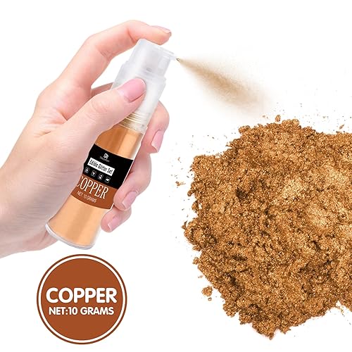 Miniatura 2 de Espray comestible de purpurina  0.35 oz de polvo de brillo comestible de grado alimenticio para colorear, polvo de polvo de color metálico para