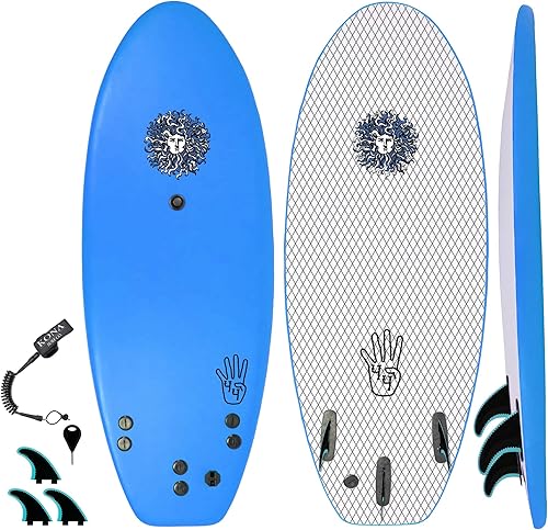 Tabla de surf 4-4 para principiantes, niños y adultos, tablas de surf de espuma suave para playa, surf como tabla de surf o tabla blanda, incluye
