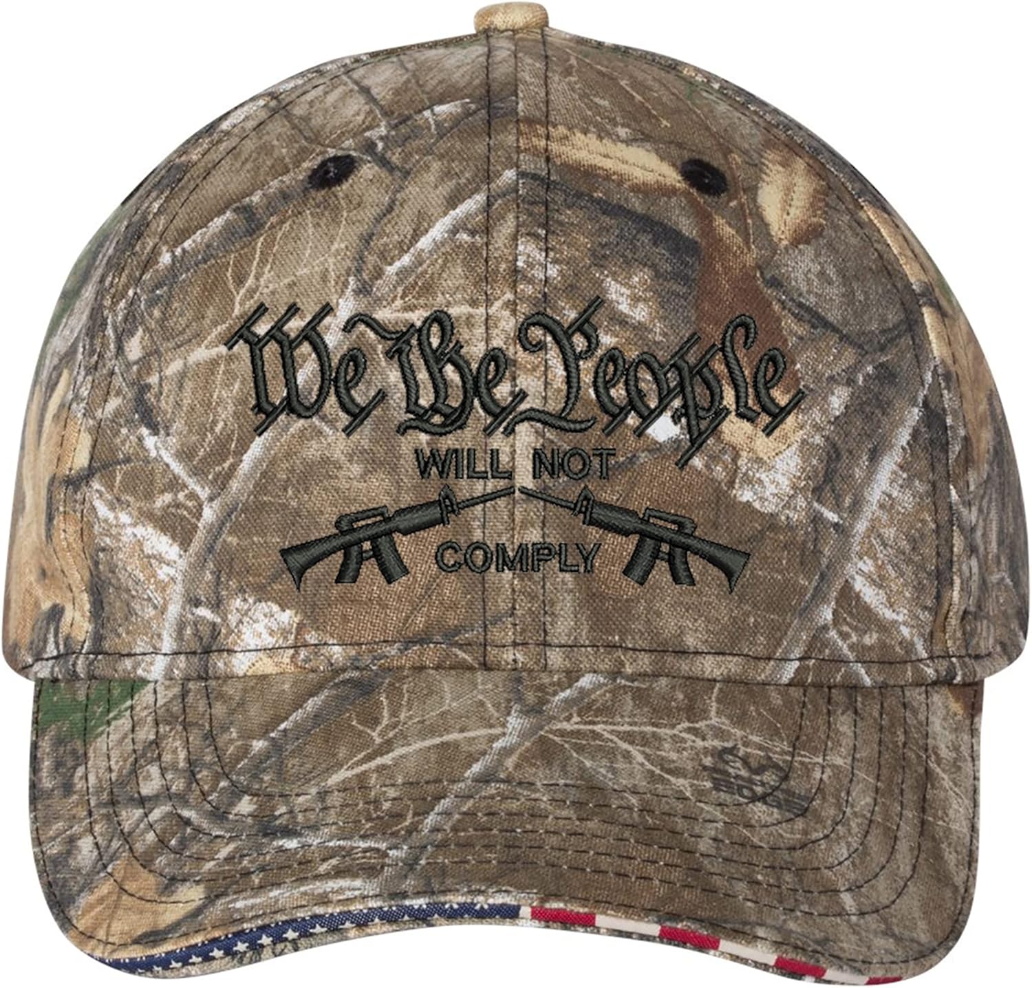 We The People Will not Comply 2nd Amendment Embroidered Camo Structured Adjustable One Size Fits All Hat