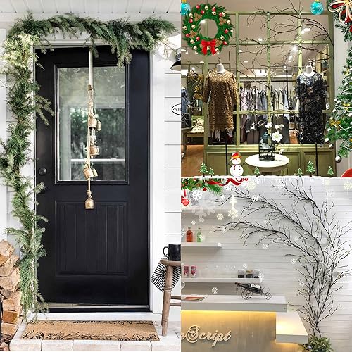 Miniatura 3 de Ramas de árbol de flores artificiales grandes y flexibles de 118 pulgadas, ramitas de cerezo, tronco de madera de hiedra, plantas colgantes falsas