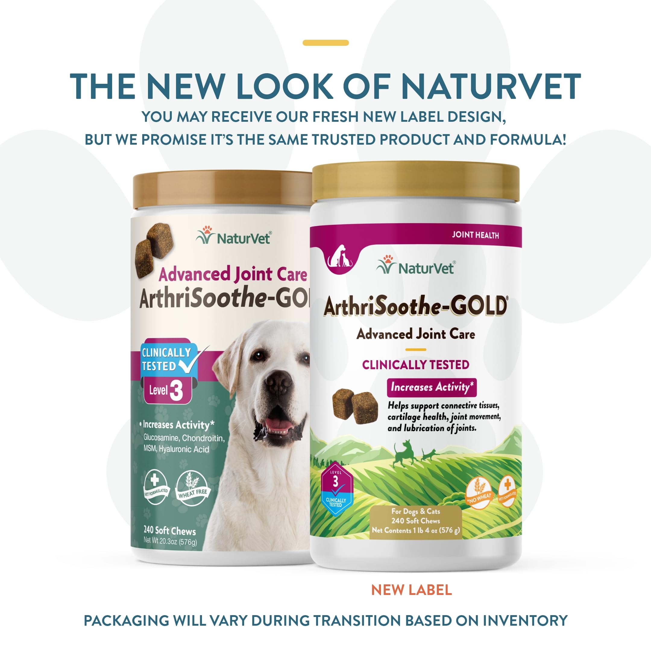NaturVet Arthrisoothe Glucosamine for Dogs – Dog Supplement with Glucosamine, MSM, Chondroitin & Hyaluronic Acid – ArthriGold Level 3 – 240 Soft Chews - image 2