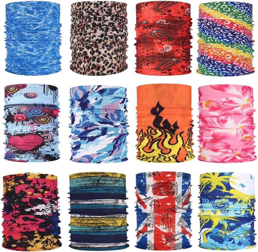 Bandanas Face Cover Mask Neck Gaiter Headwear Cooling Sunblock Sports Scarf Neck Gaiters Outdoor Magic Headband UV Mask for Workout Yoga Running Hiking Riding Motorcycling