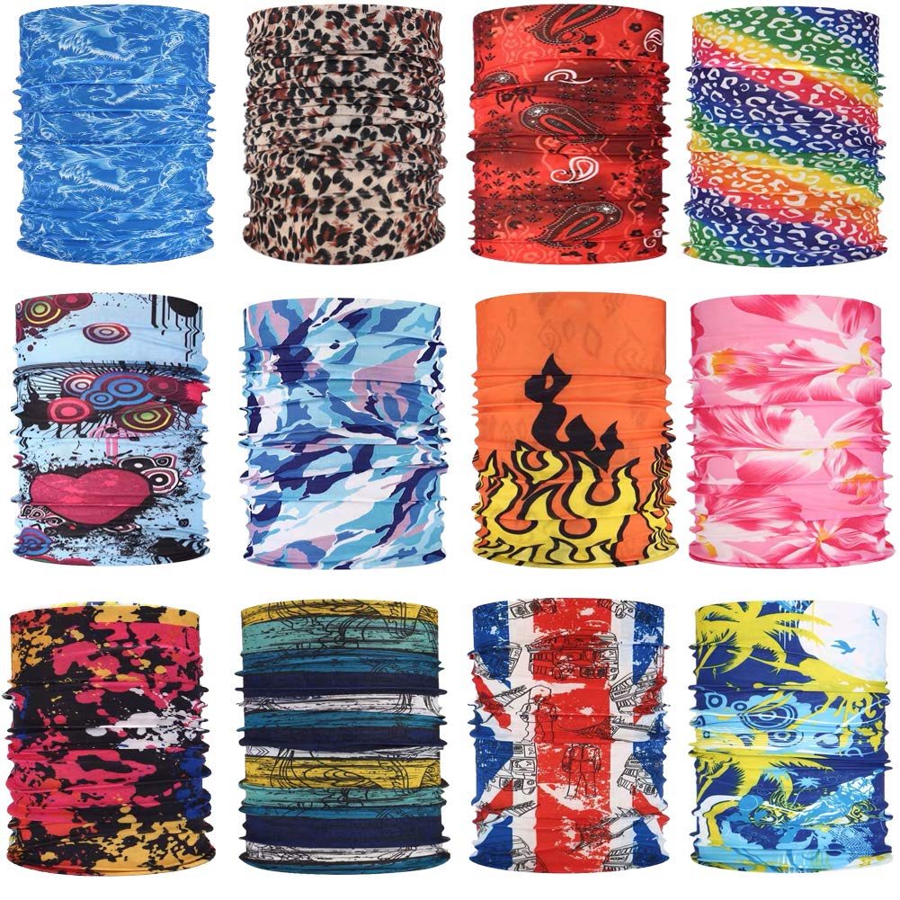 Bandanas Face Cover Mask Neck Gaiter Headwear Cooling Sunblock Sports Scarf Neck Gaiters Outdoor Magic Headband UV Mask for Workout Yoga Running Hiking Riding Motorcycling