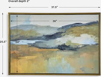Uttermost Folded Hills Wood & Canvas Framed Landscape Art in Multi-Color