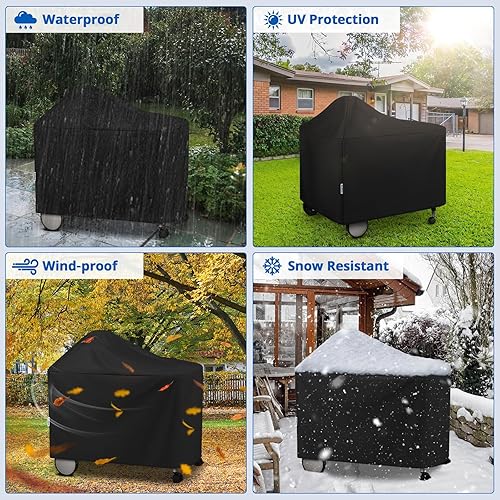 Miniatura 6 de SunPatio Funda impermeable para parrilla Weber de 22 pulgadas para parrilla Weber Performer Premium Deluxe, RecTeq, Char-Griller, en comparación con