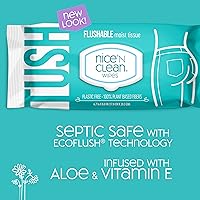 Vista 2 de Nice 'N Clean Toallitas desechables para adultos (12 x 42 unidades) Toallitas de limpieza personal hechas de fibras a base de plantas Infundidas