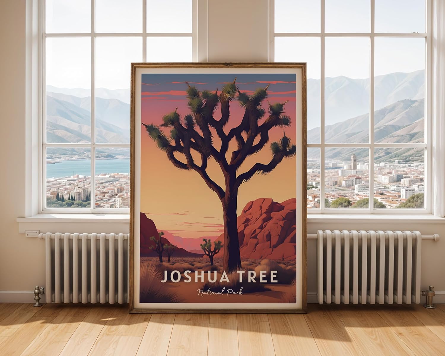 GroovyGrove Joshua Tree National Park Poster, Nature Landscape Wall Art Print, Scenic Travel Decor for Home, Office, Bedroom, Living Room, Adventure & Hiking Gift for Outdoor Lovers (Unframed)