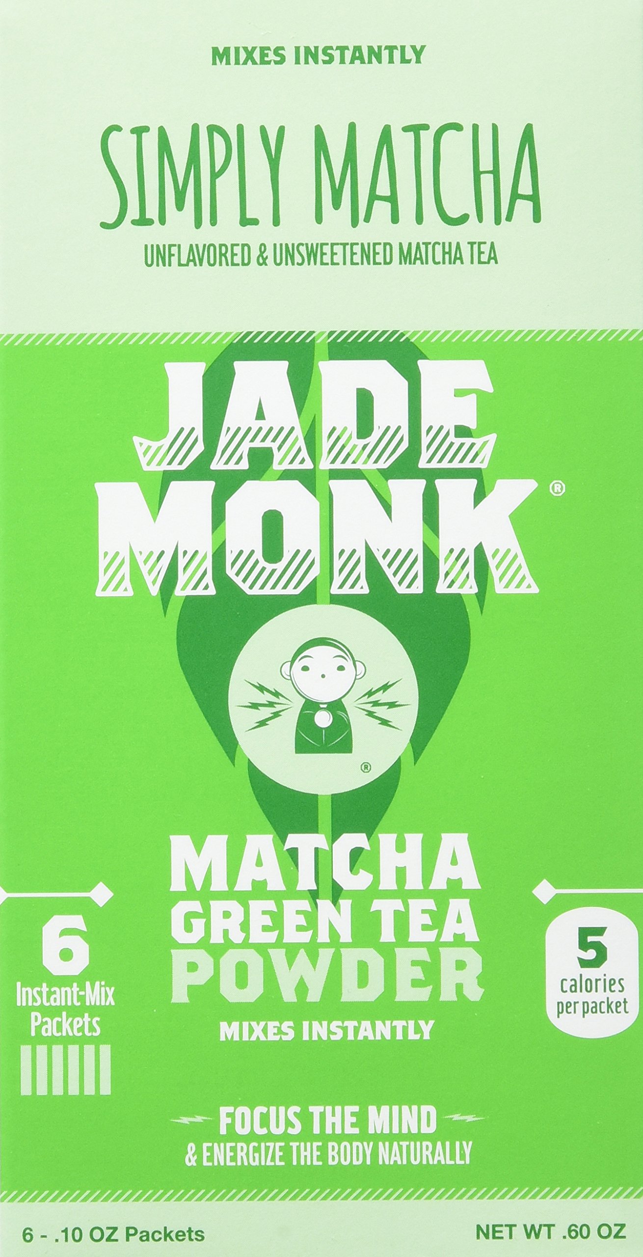 Matcha Green Tea Powder 5 Calorie Sugar Free 100% Natural Antioxidant Infused Nutrient Rich Drink Mix, Simply Matcha, 36 Single Serving Packets