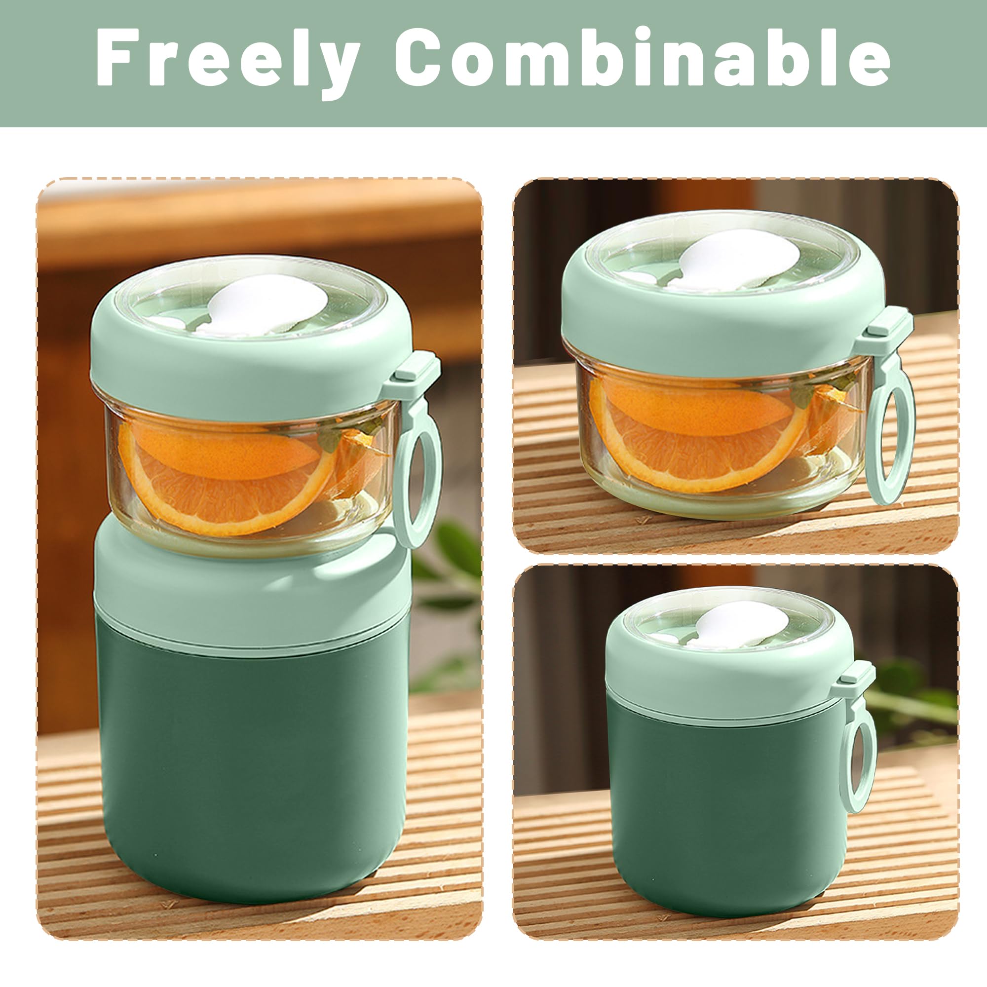 Thermos Pour Purée D'acier Inoxydable 500ml Avec Cuillère Gris