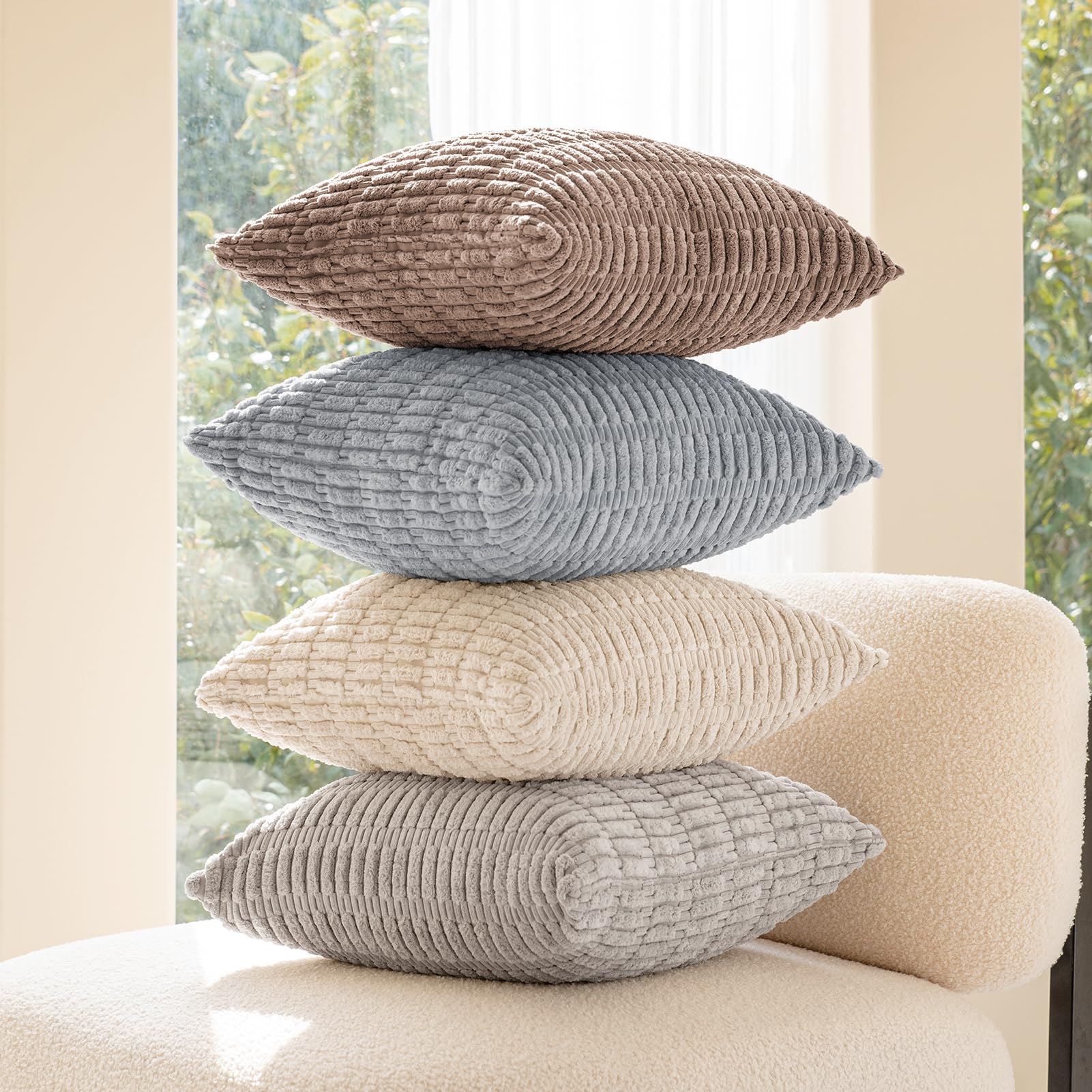 Amazon.co.jp: Softalker コーデュロイ クッションカバー 18 x 18