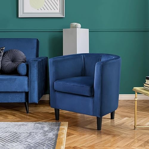 Miniatura 31 de Topeakmart Silla de club de terciopelo, estilo elegante, sillón tapizado para sala de estar, recepción, dormitorio, gris Gris,Beige,Azul,Verde