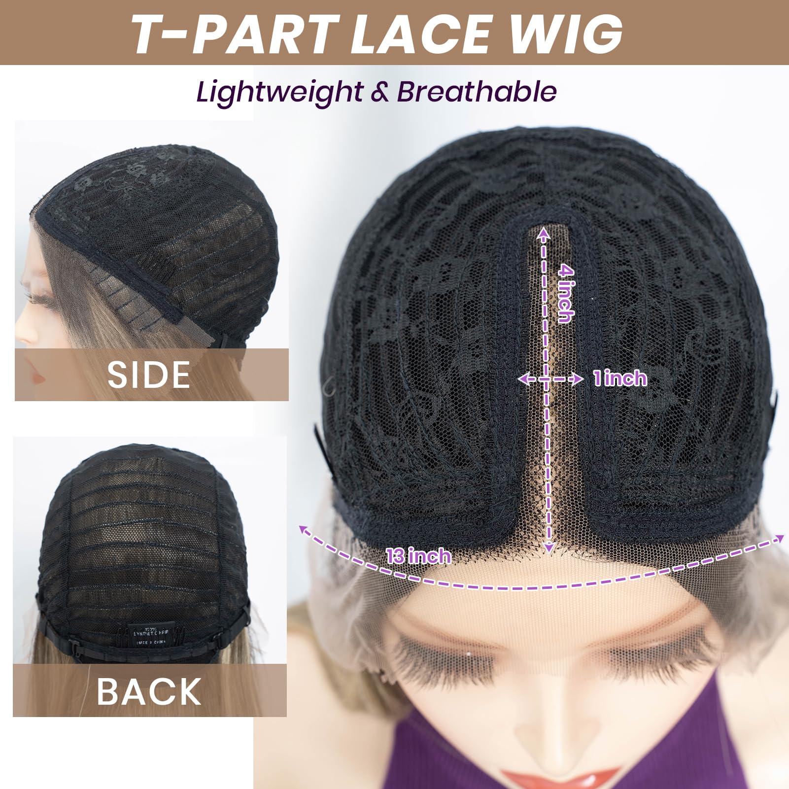FASHION IDOL Wear to Go parrucche in capelli sintetici con frontale in pizzo parrucche in capelli sintetici con ciocche pre-separate e scalate parrucche con onde naturali
