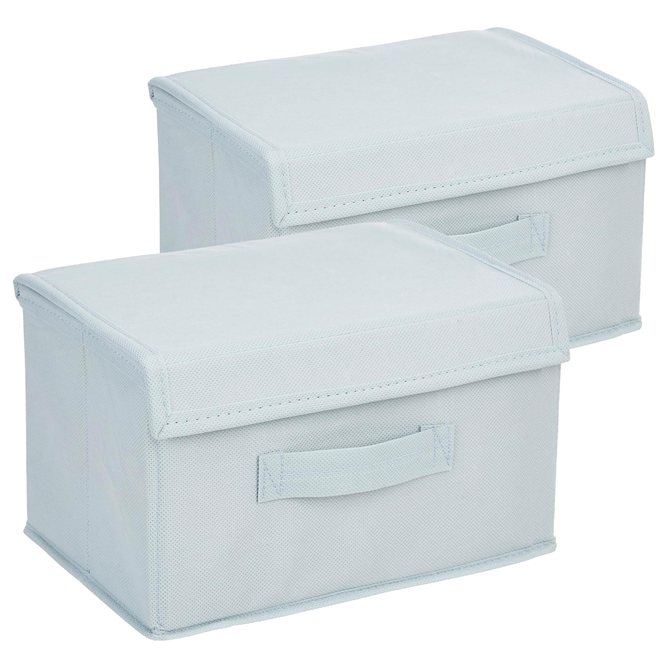 Amazon Brand - Solimo Drawer Storage Box | Plain Storage Box | Non-Woven Clothes Organizer For Toys | Storage Box with Handle | Small | Plain Design (Grey, Pack of 2)-image-31