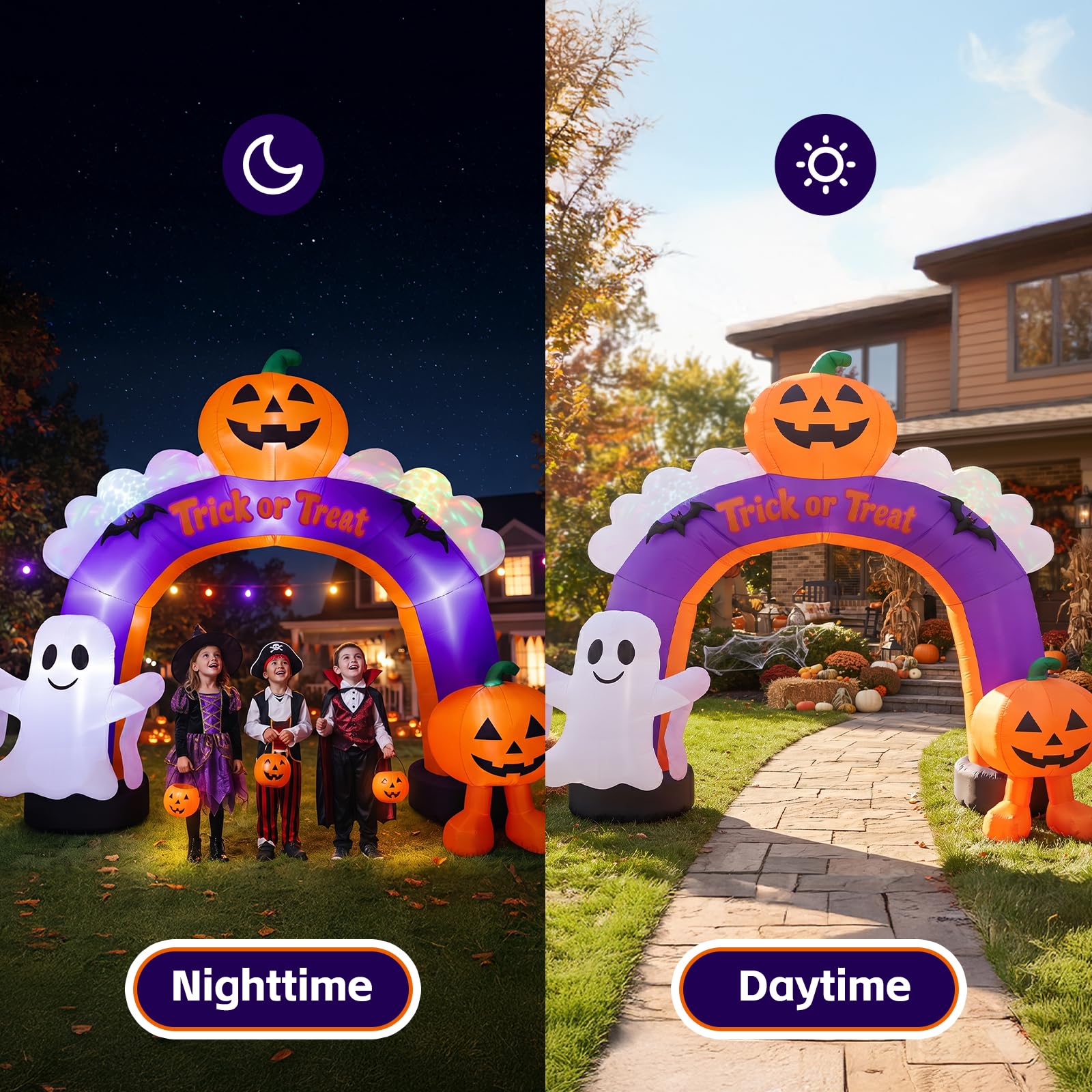 Arche de citrouille gonflable d'Halloween de 3 m pour décorations