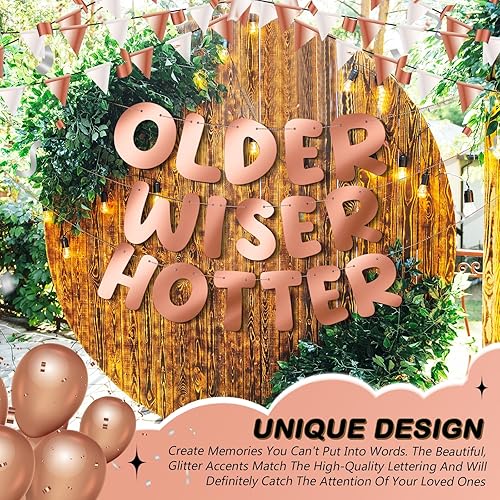 Miniatura 122 de Fulmoon Juego de 3 carteles de cumpleaños con purpurina para mujeres de 30, 40, 50, 60, 70, 80, cumpleaños, regalo (dorado)