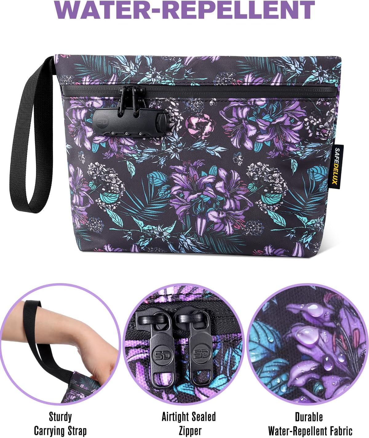 Smell Proof Bag, Large Odor Proof Bag with Combination Lock Odorless Pouch