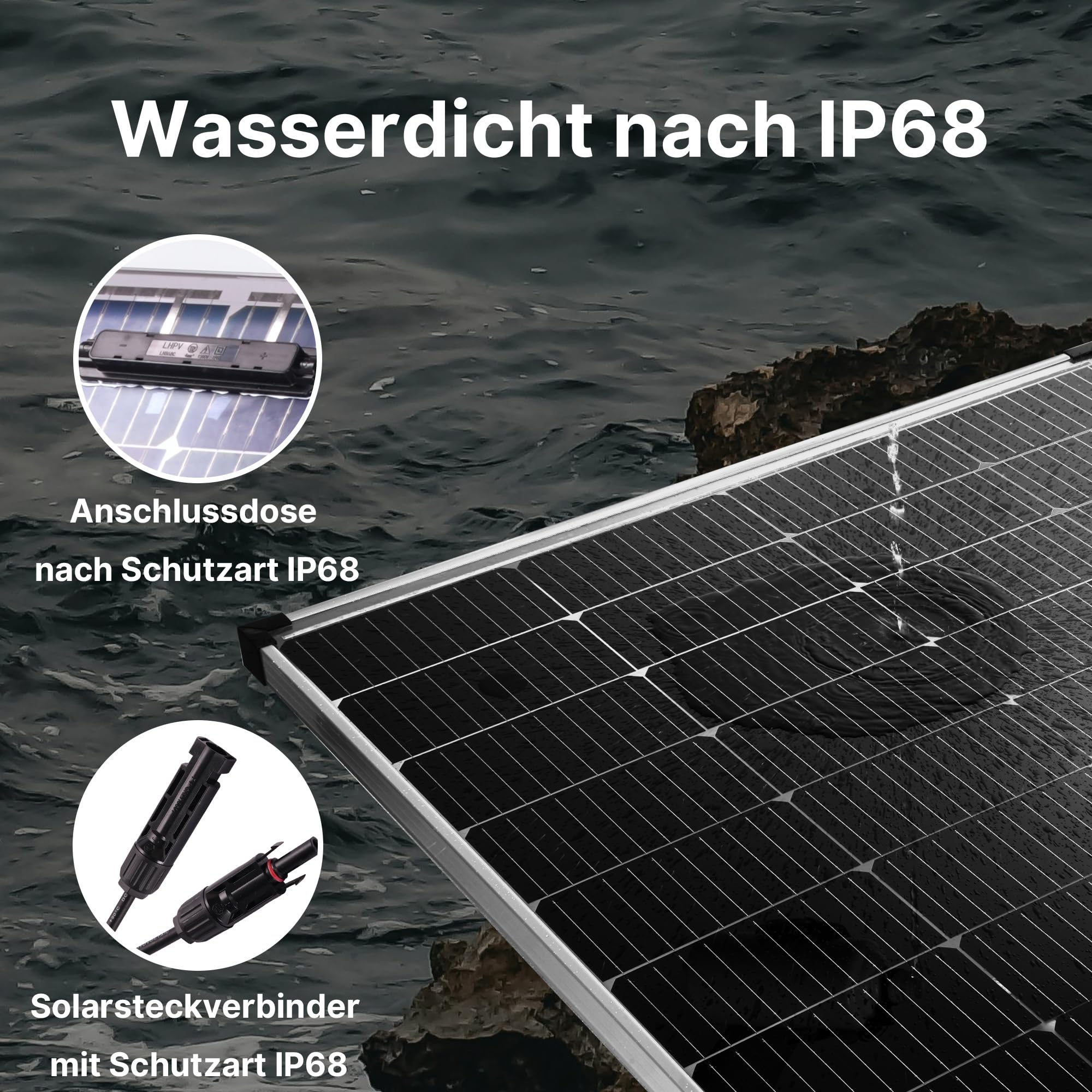 Nicesolar 200W Solarpanel Solarmodul monokristallines Photovoltaik Solarzelle 200 Watt PV Modul für 12Volt Batterien Wohnwagen Wohnmobil Boot Yacht RV Dachhalterungen Off Grid