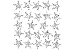 Radiant Celestial Accents: 24 Rhinestone Star Stickers for Shimmering Decorations