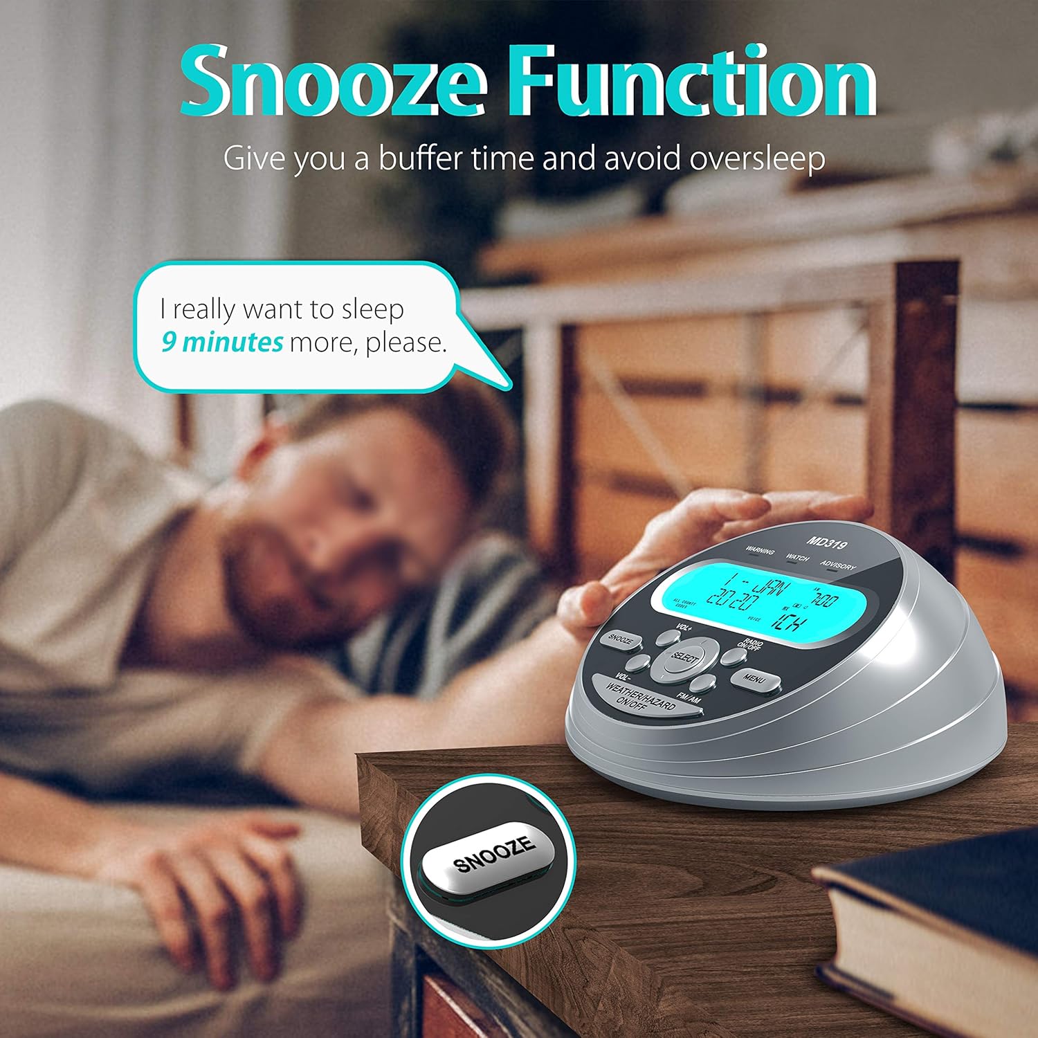 【2021 Newest Version】NOAA Emergency Weather Alert Radio-S.A.M.E. Localized Programming, 80+ Emergency Alerts, Alarm Clock & AM/FM/NOAA Weather Radio with Battery Backup, External Antenna for Emergency : Electronics