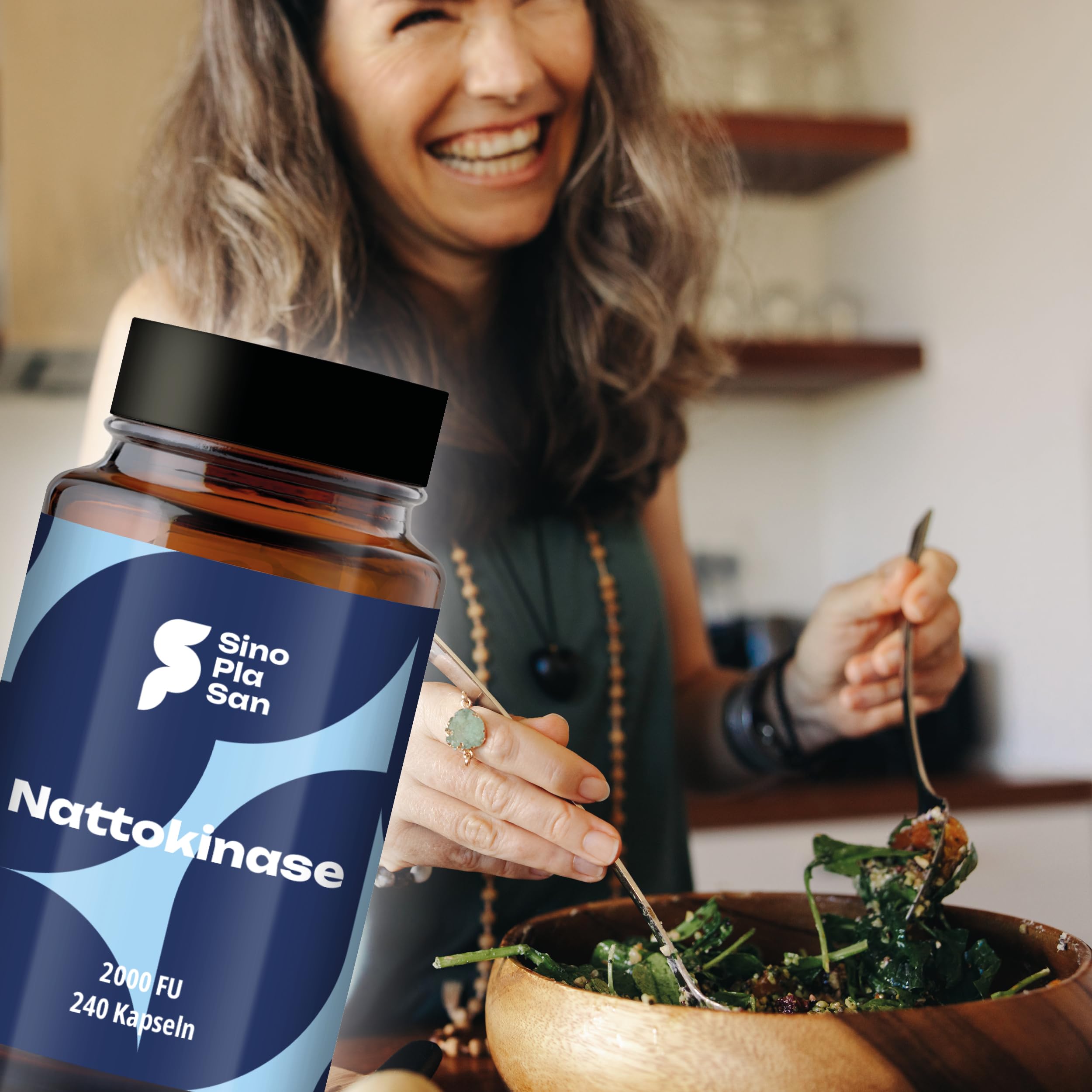 Nattokinase 100mg pro Kapsel | vegan | 20.000 FU | ohne Vitamin K1 & K2 | ohne mikrokristalline Cellulose & Magnesiumstearat | 240 Kapseln