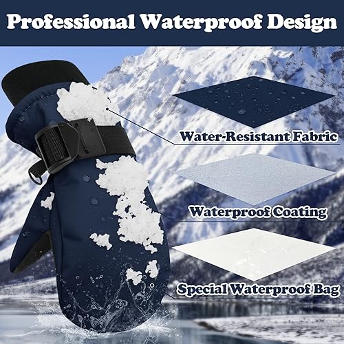 Miniatura 2 de Sarfel Guantes de invierno impermeables para niños pequeños guantes de nieve para niños guantes de esquí para niños guantes de bebé Thinsulate 1-7