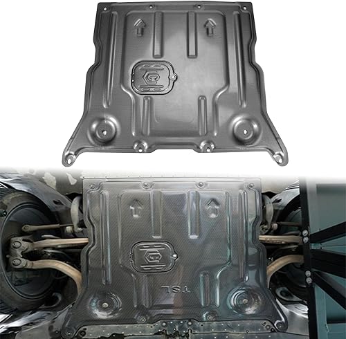 PSLER Placa de deslizamiento delantera apta para los modelos 3 2017-2024 y modelo Y 2020-2024 debajo del protector del motor, cubierta de placa de