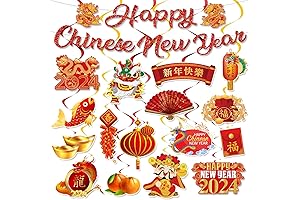33Pcs Chinese New Year Hanging Swirl Decorations Set