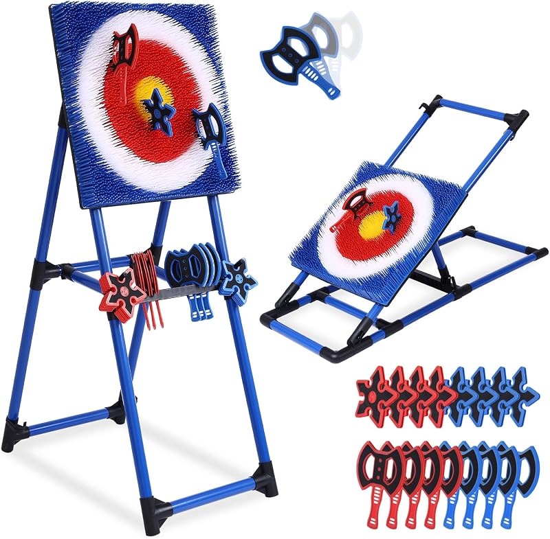 Juego de lanzamiento de hachas para patio trasero - Juego de 8 hachas de lanzamiento - Juego de objetivo de lanzamiento de hachas de plástico plegable de lujo para adultos y niños, juegos al aire libre Juegos de carnaval