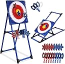 Axe Throwing Game for Backyard - 8 Throwing Axes Set - Deluxe Foldable Plastic Axe Throwing Target Game for Adults Kids, Outdoor Games Carnival Games