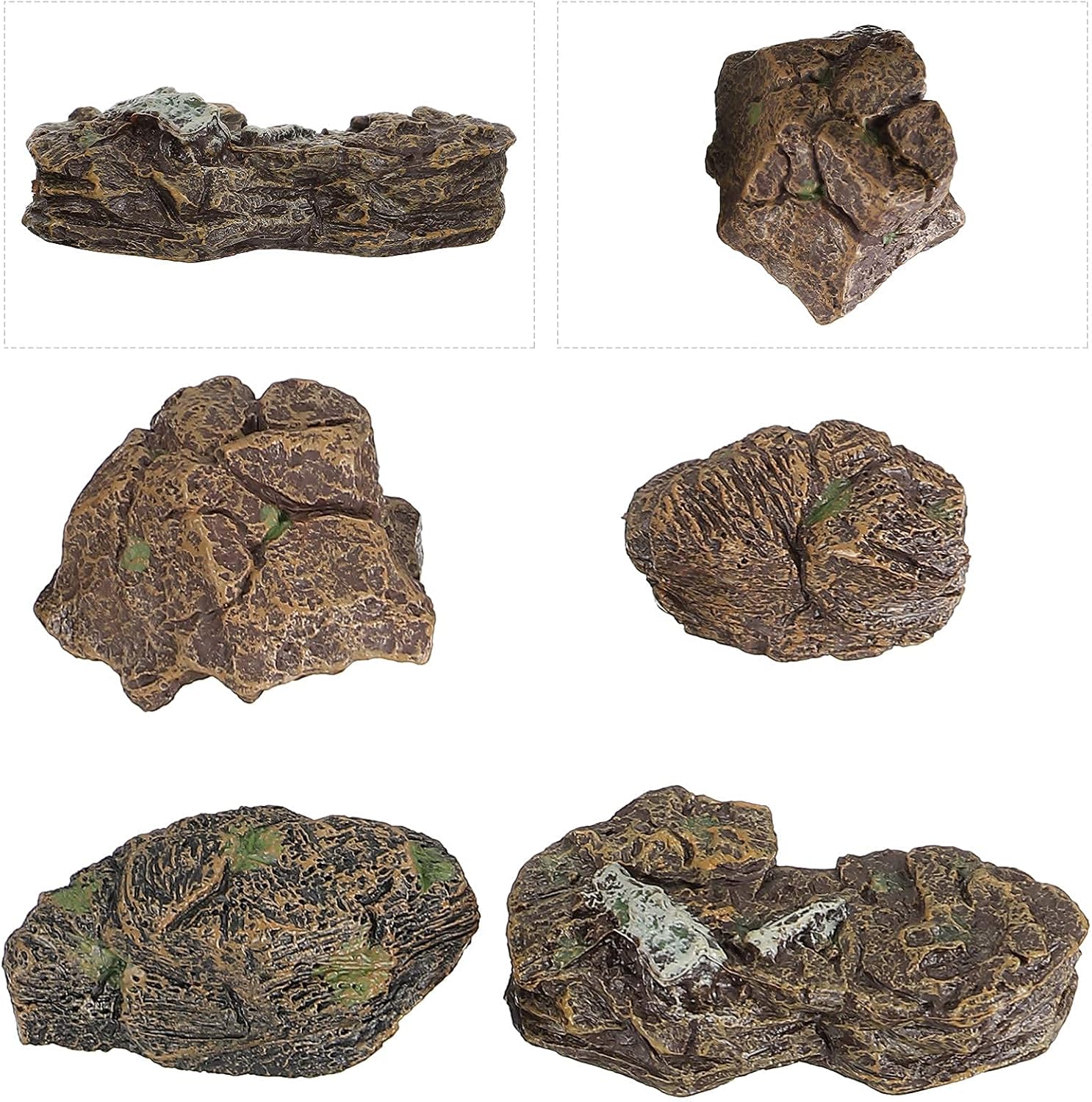4pcs Fairy Garden Stone Rocks Fake Stones Aquarium Faux Rocks Landscape Ornament Garden Bonsai Miniature Stone Decorations Sand Table Accessories