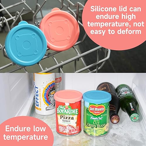 Miniatura 6 de 2 tapas de silicona para latas de 3 pulgadas para Chef Boyardee, Van Camp's, Goya, Bush's Best  Farmer's Market Can, puede cubrir para conservas, se