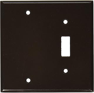 Leviton 85006 2-Gang 1-Toggle 1-Blank Device Combination Wallplate, Standard Size, Thermoset, Box Mount, Brown