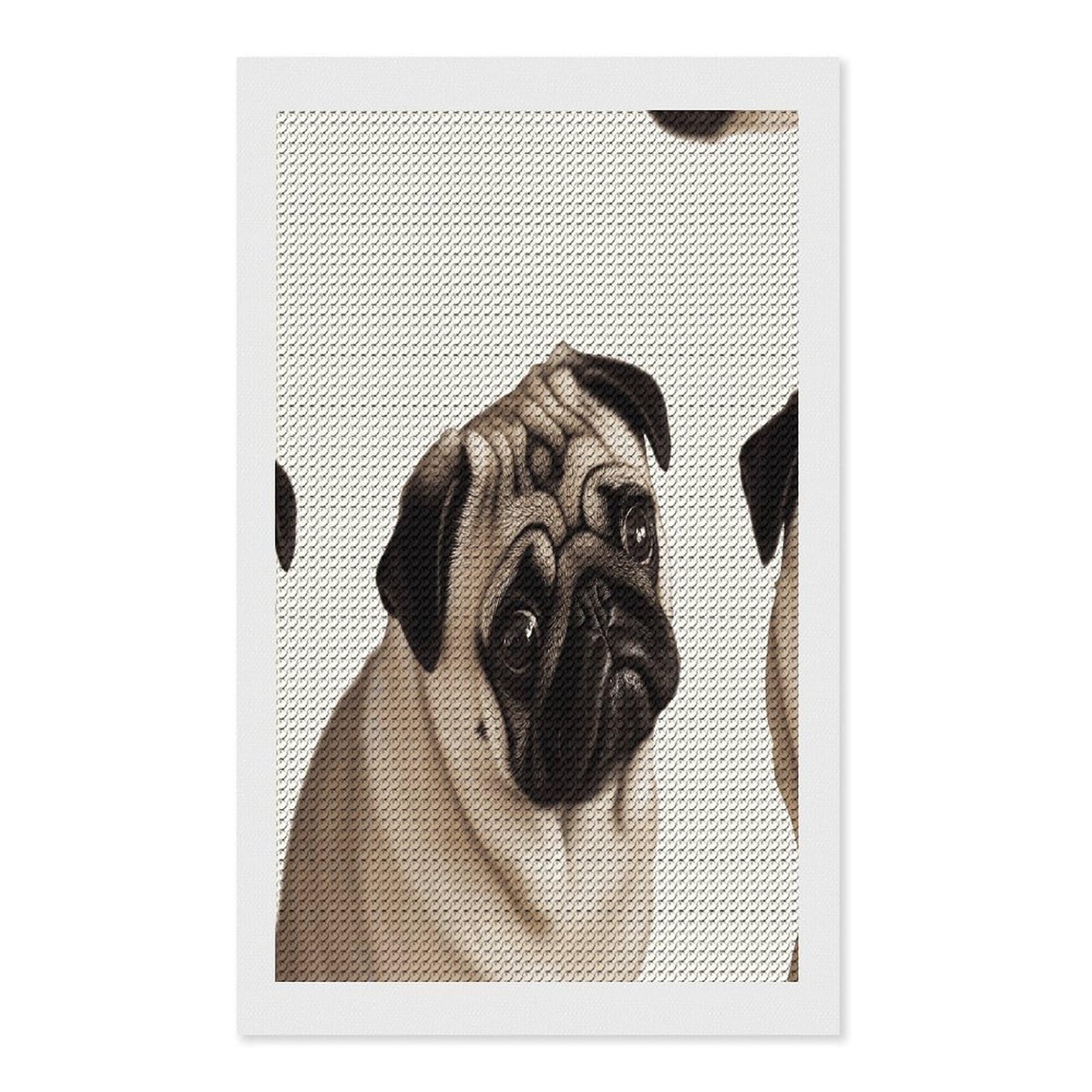 FekiLoot Pug Dog Diamond Painting Kits for Beginners DIY Diamond Art Kits for Adults Full Drill Round Diamond Dot Gem Art Painting Fun DIY Crafts for Home Kitchen Wall Decor Gift 12"x20"