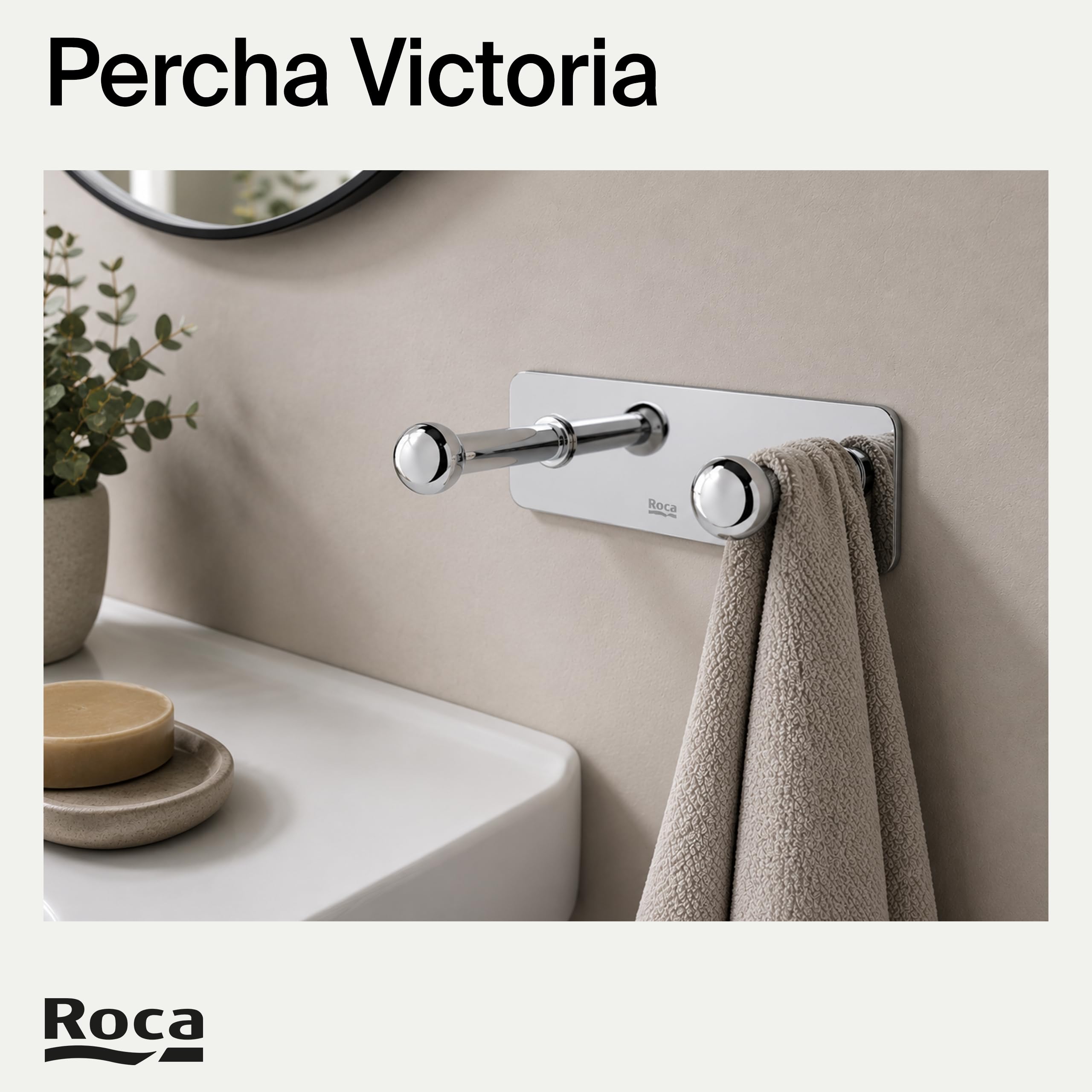 Roca,Victoria,Percha doble (Posibilidad de instalación mediante tornillería o adhesivo),A816651001