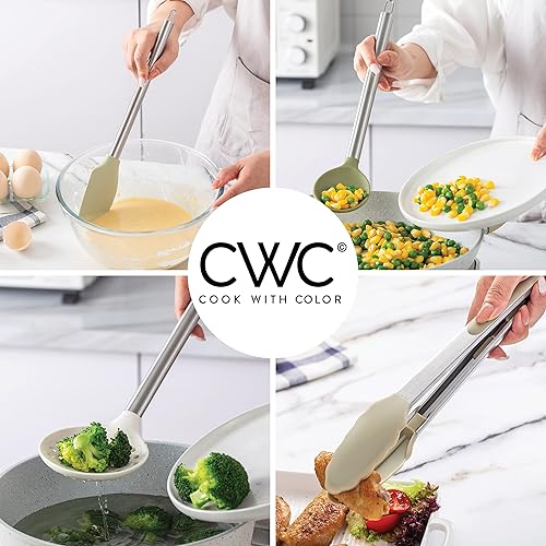 Miniatura 6 de COOK WITH COLOR Juego de utensilios de cocina de silicona, juego de utensilios de cocina, utensilios de cocina de silicona fáciles de limpiar,