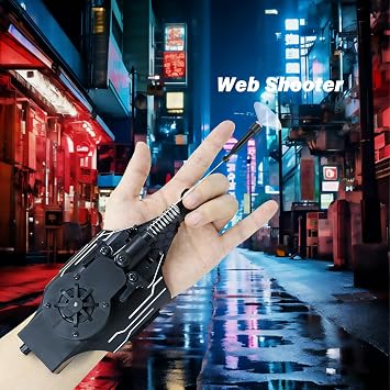 Spider Web Shooter, Web Launcher Spider String Shooter Toy, Cool Gadgets, Instant Retract Button, Ultimate Superhero Gift (Black)