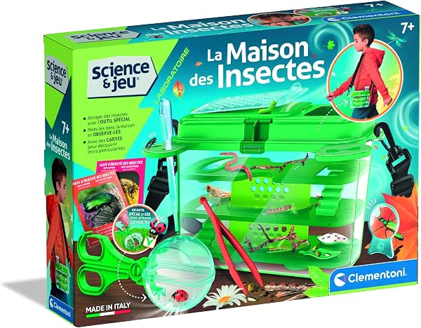 Clementoni | Laboratoire | La Maison des Insectes 7 Ans + | Module Transportable | Accessoires D'Observation | Cartes Informatives Et Manuel Illustré Inclus| Cadeau Éducatif pour Enfants - 1